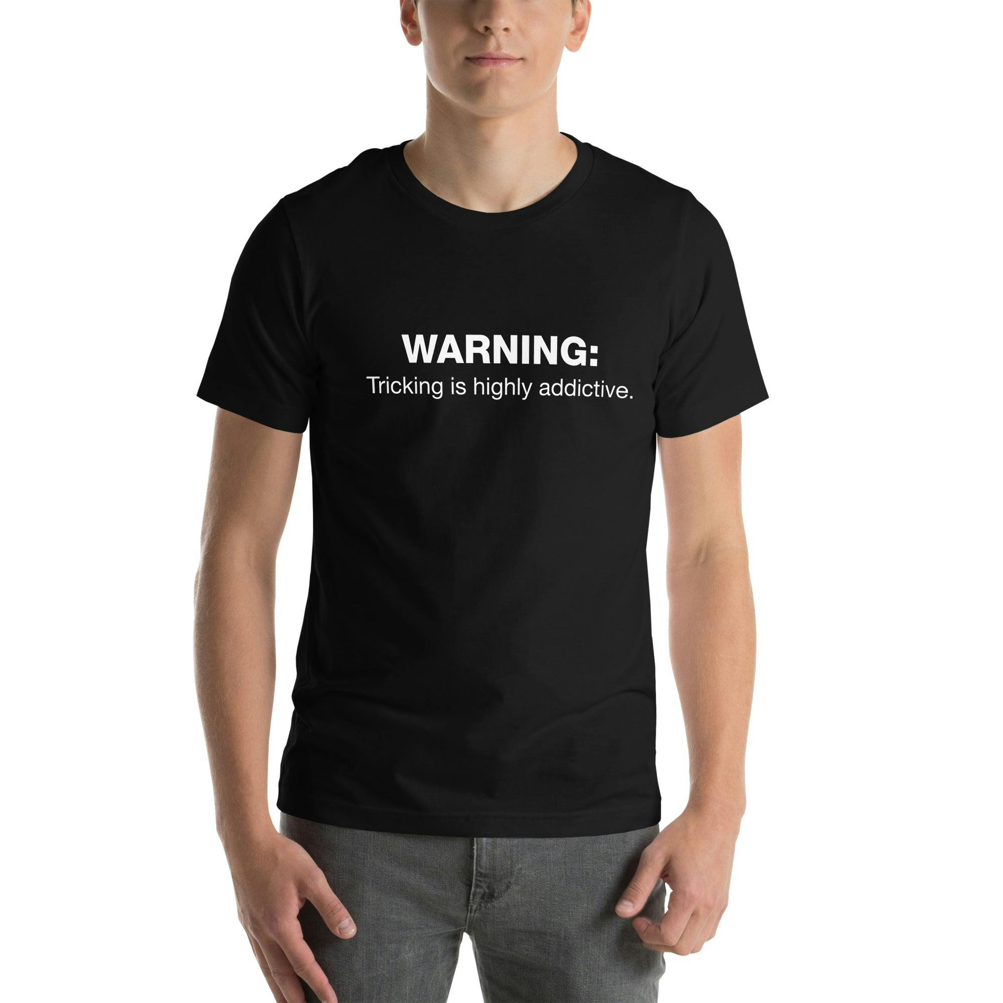 WARNING. - unisex-staple-t-shirt-black-front-65d6b72ec7982