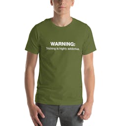 WARNING. - unisex-staple-t-shirt-olive-front-65d6b72ecde7b