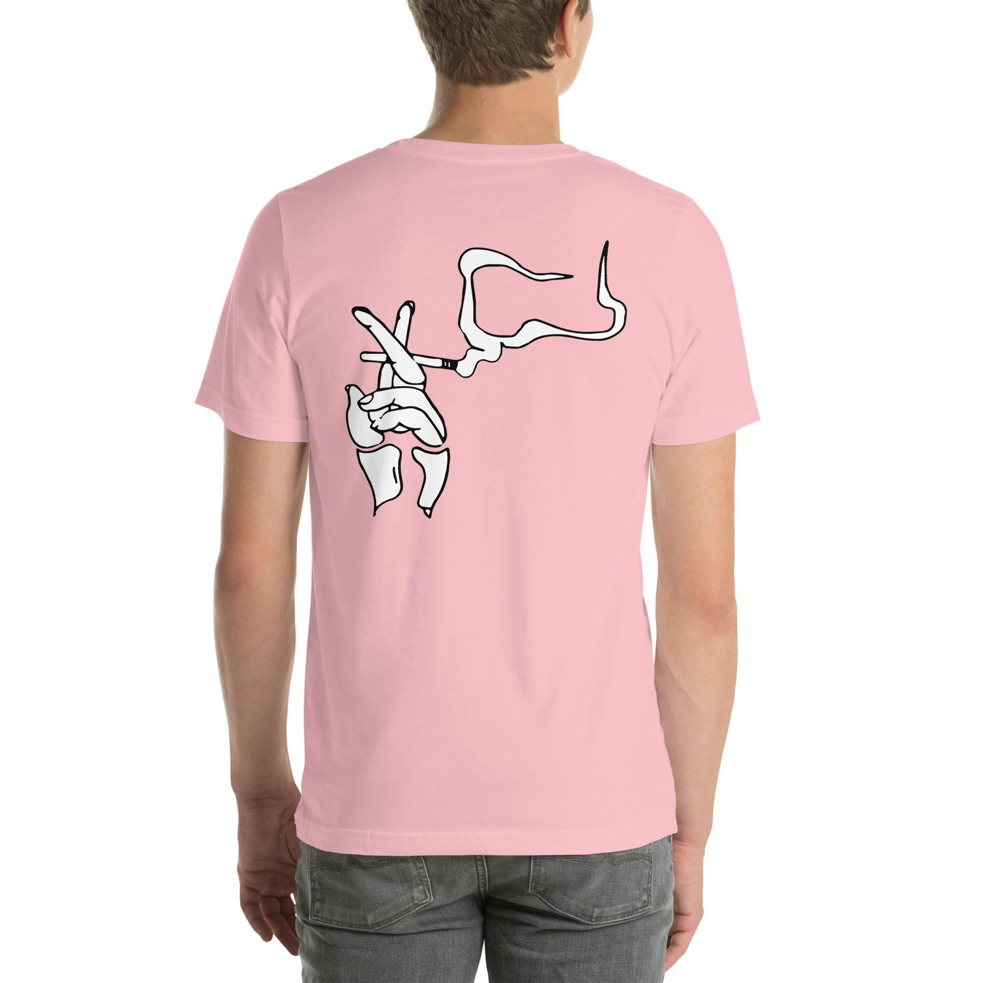 WARNING. - unisex-staple-t-shirt-pink-back-65d6b72ec1a03